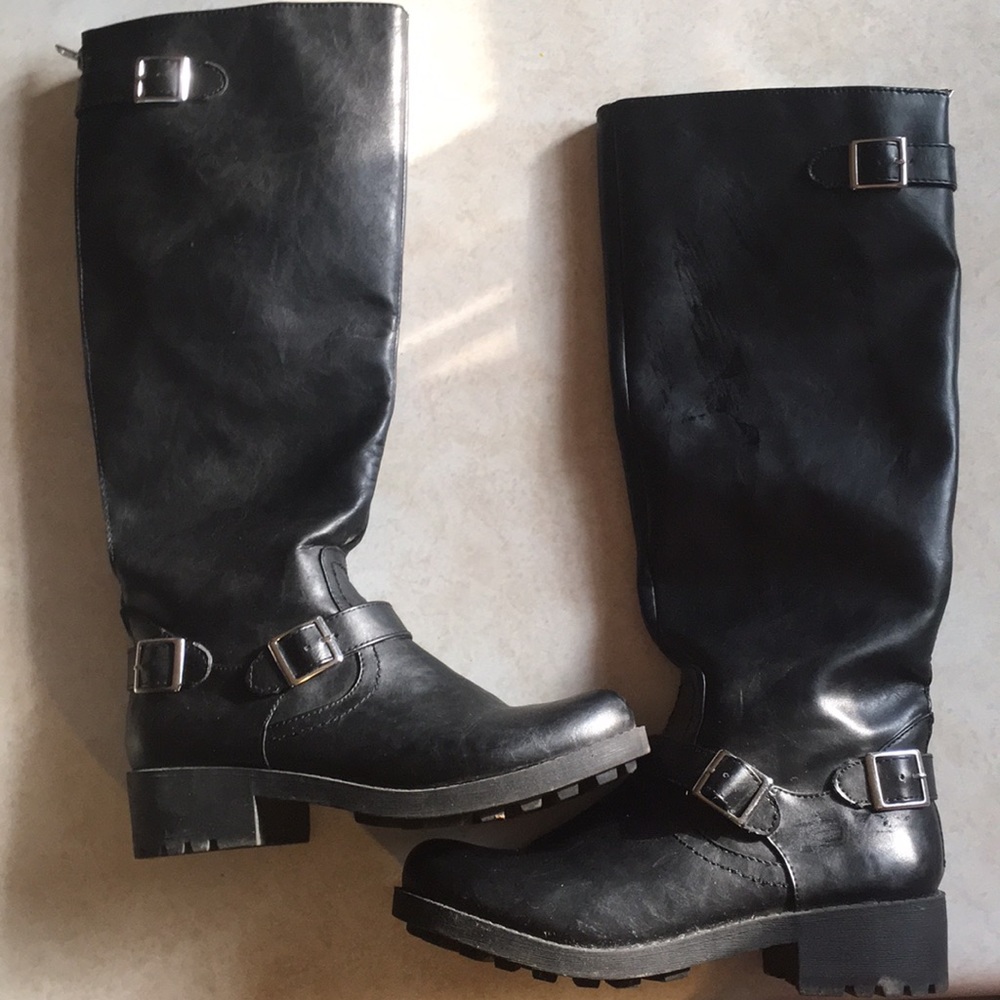 💗 Black Biker Style Boots